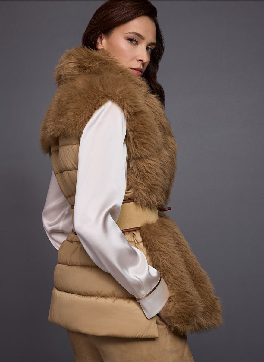 Елек с капитониран мотив 'Faux fur' Marc Cain Collections