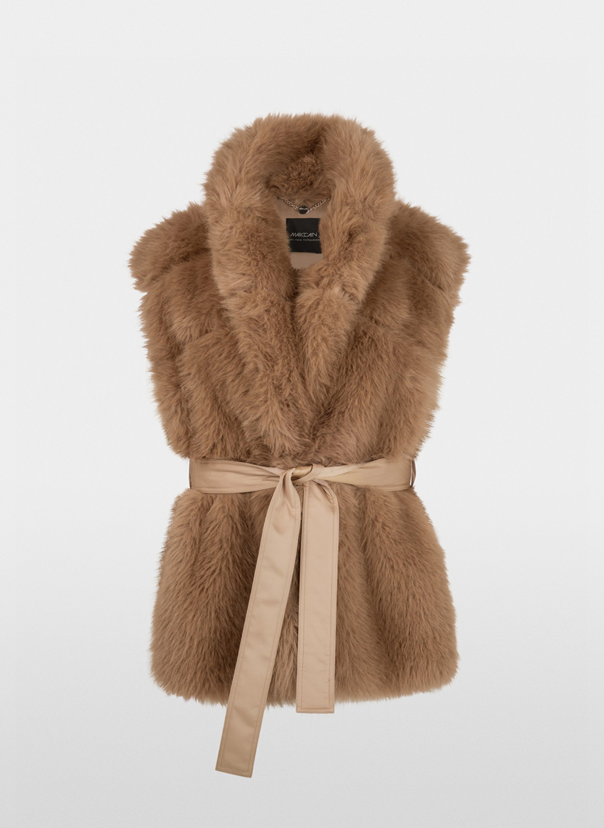 Елек с капитониран мотив 'Faux fur' Marc Cain Collections
