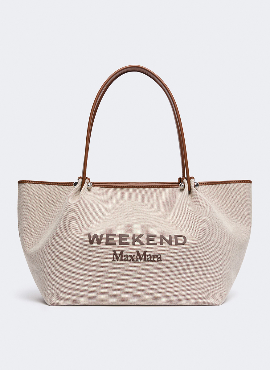 Чанта с кожени детайли Weekend Max Mara Wkagetto
