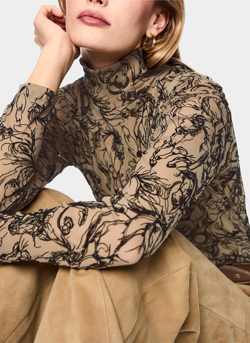 Marc Cain Collections blouse with velvet details