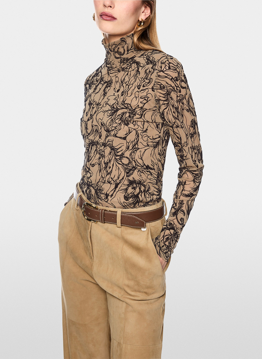 Marc Cain Collections blouse with velvet details