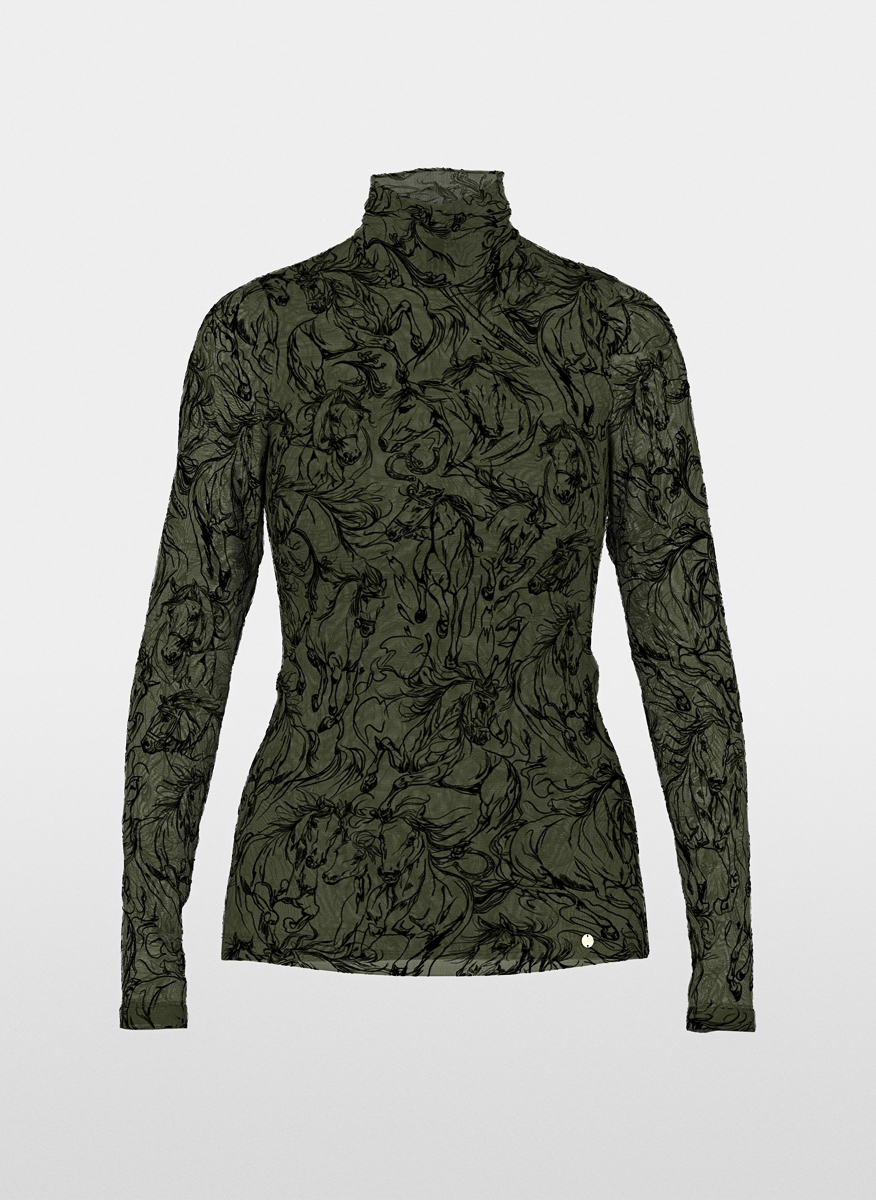Marc Cain Collections blouse with velvet details