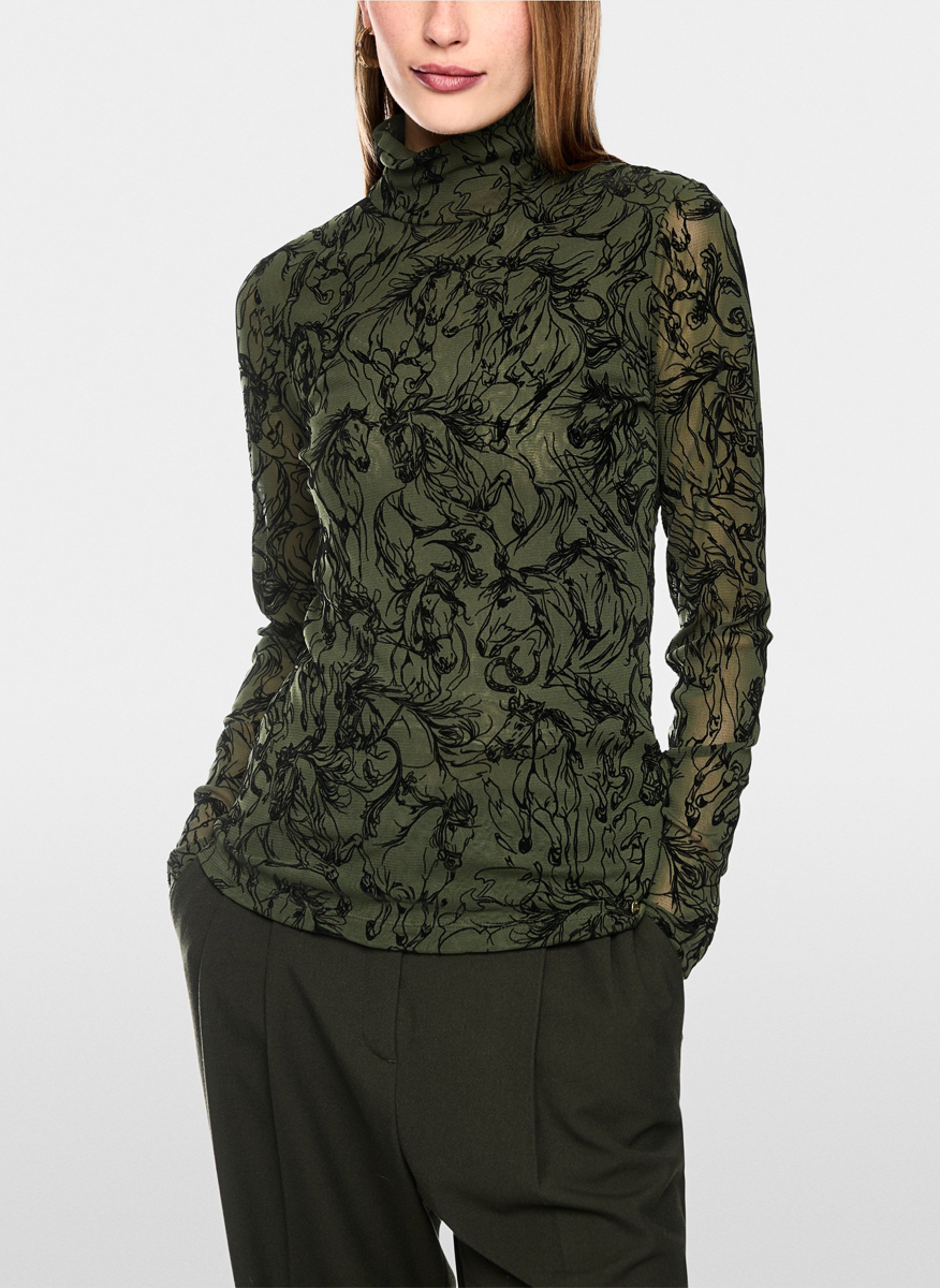 Marc Cain Collections blouse with velvet details