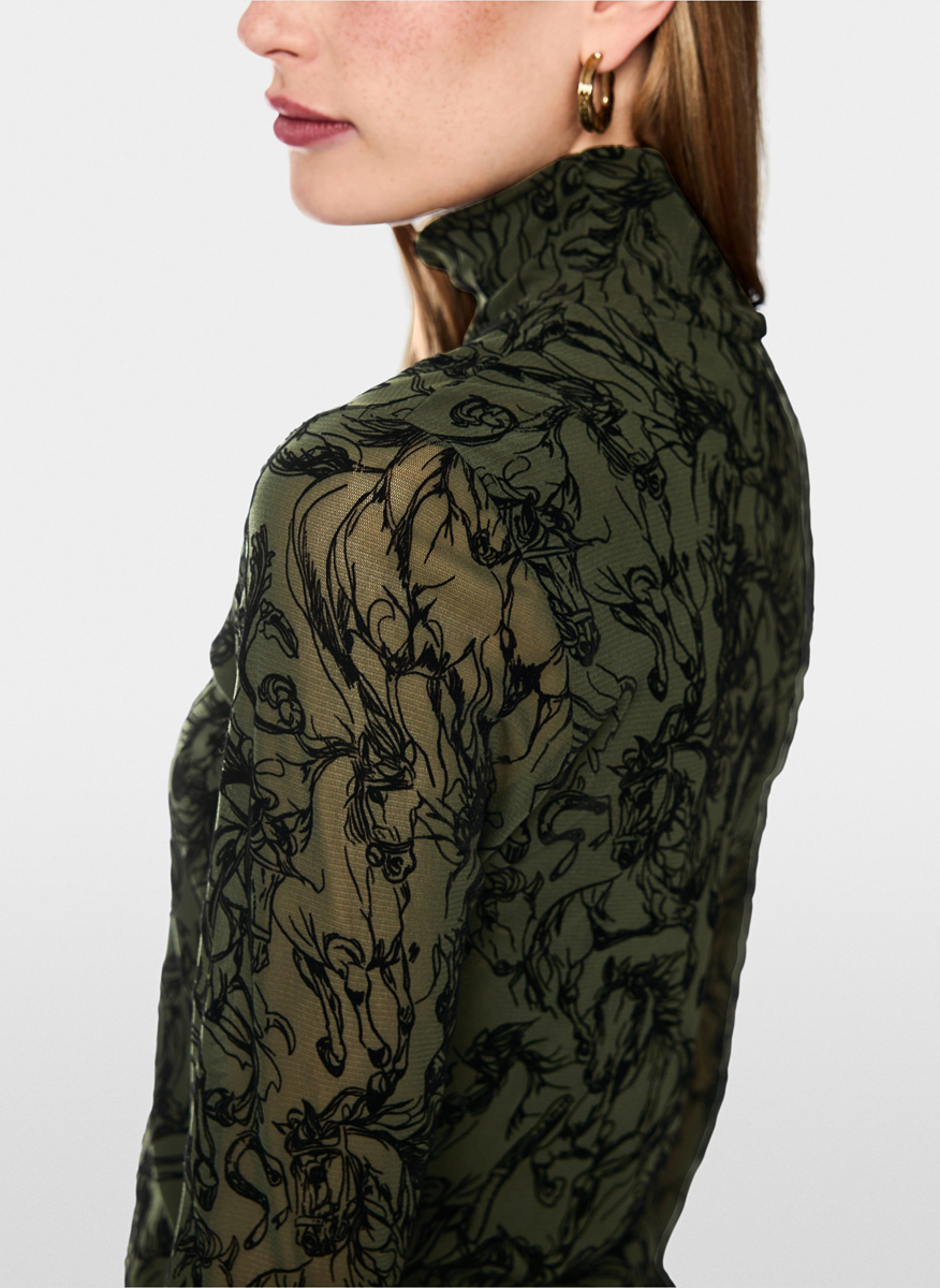 Marc Cain Collections blouse with velvet details