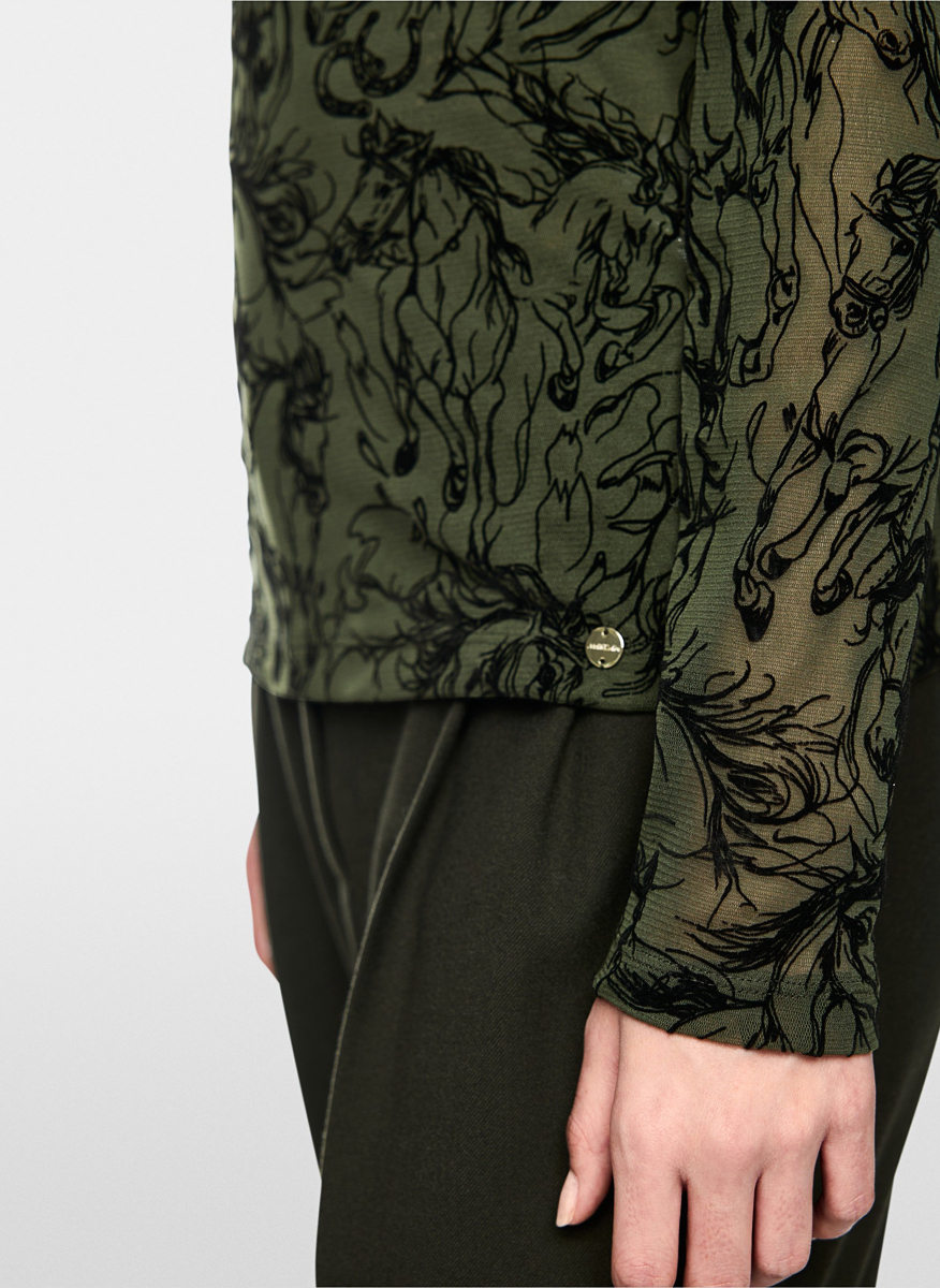 Marc Cain Collections blouse with velvet details