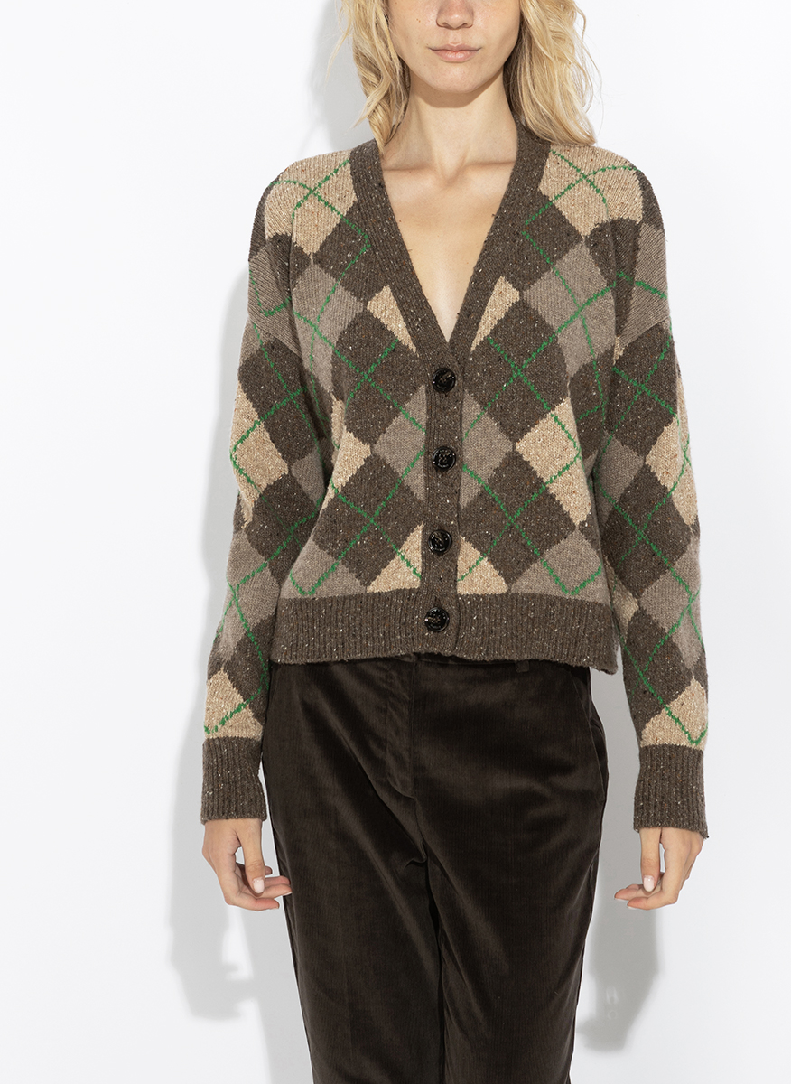 Жилетка от вълна с кариран принт Weekend Max Mara Wkdabile