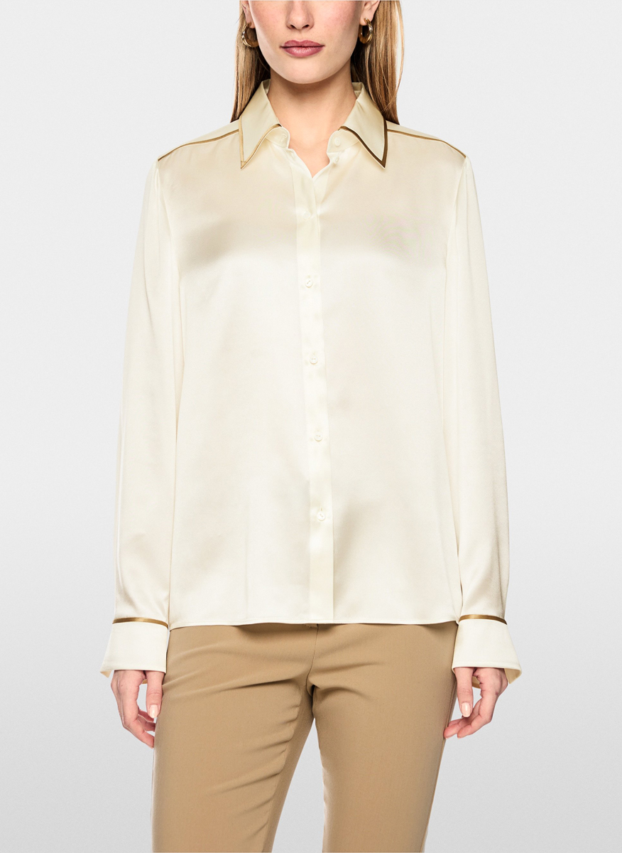 Копринена риза с контрастни кантове Marc Cain Collections