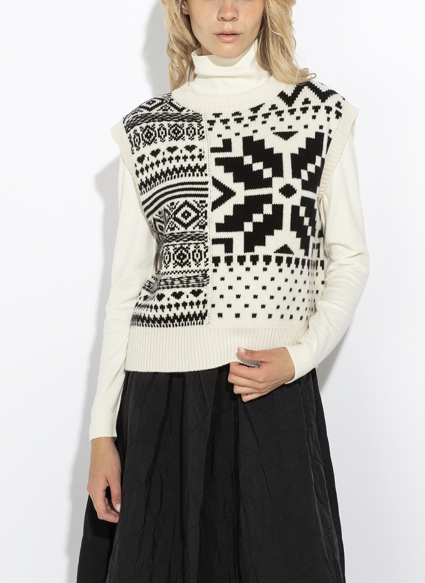 Вълнен елек с принт Weekend Max Mara Wkdsavana