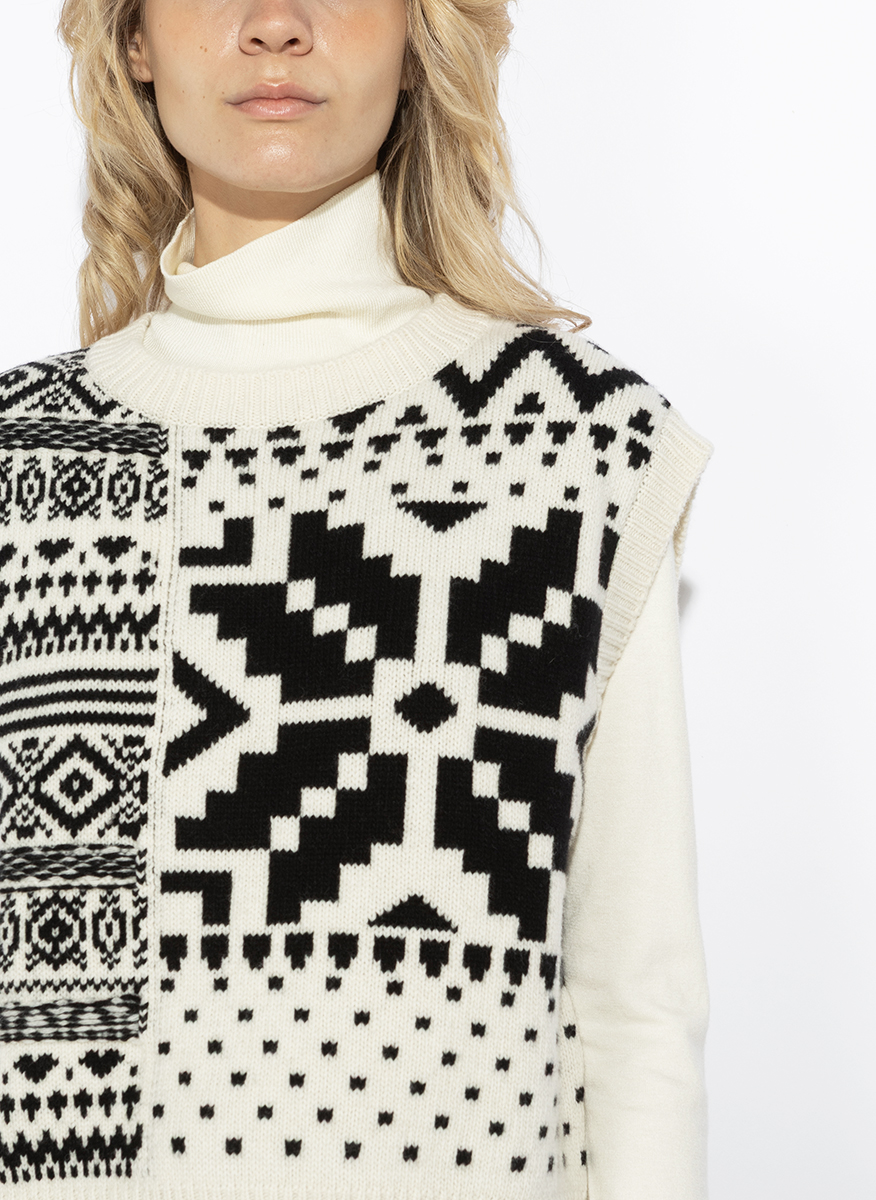 Вълнен елек с принт Weekend Max Mara Wkdsavana