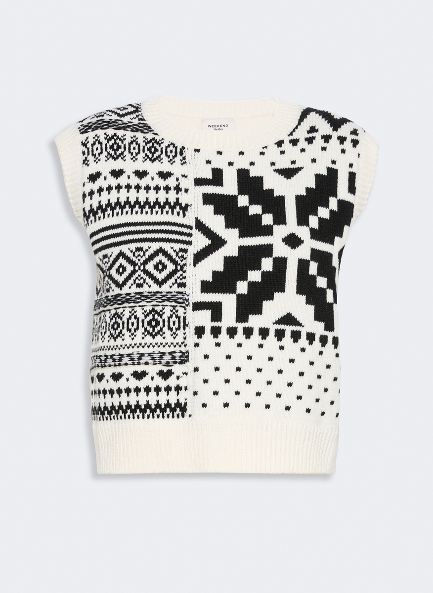 Вълнен елек с принт Weekend Max Mara Wkdsavana