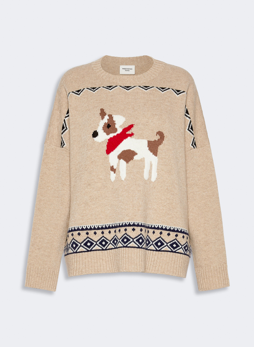 Вълнен пуловер с принт Weekend Max Mara Wkdpavidi