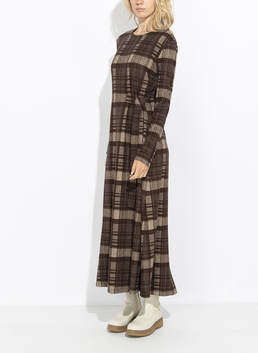 Дълга рокля с кариран принт Weekend Max Mara Wkdpalo