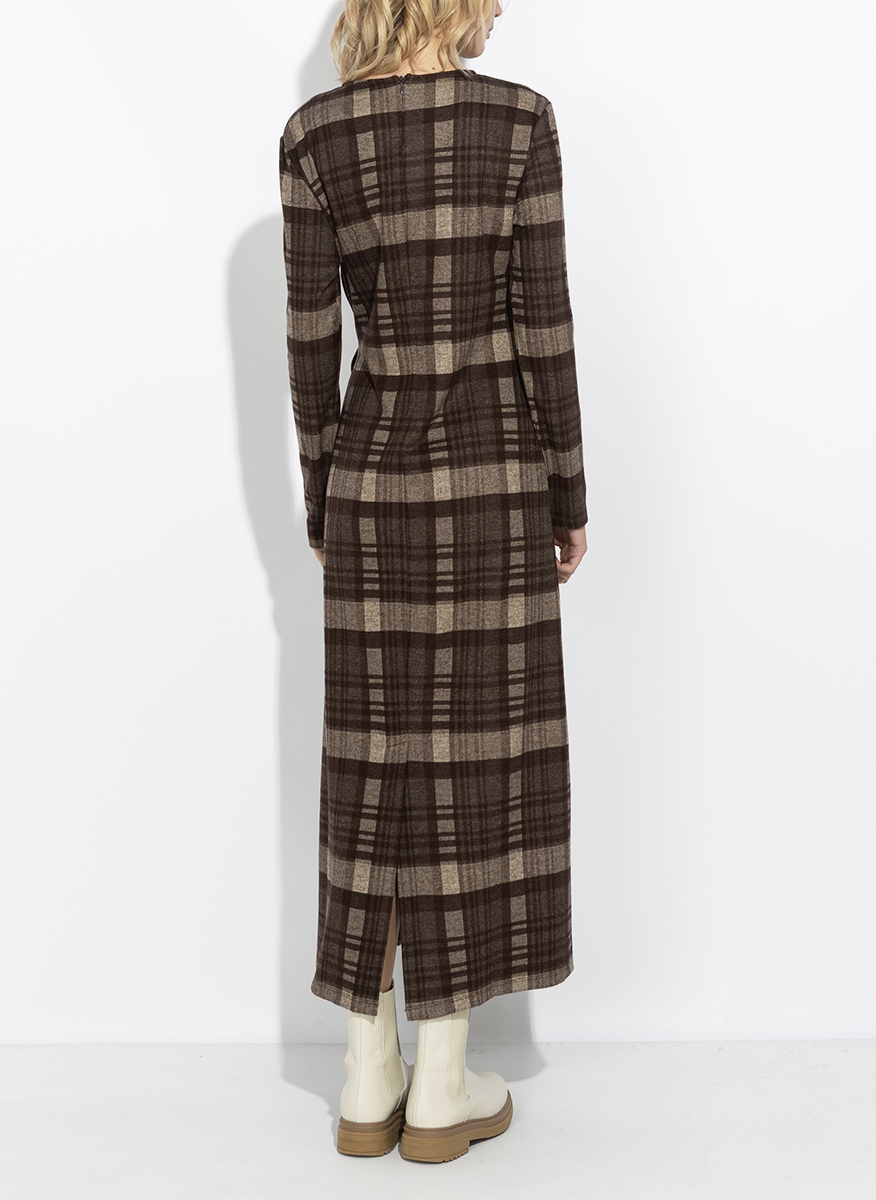 Дълга рокля с кариран принт Weekend Max Mara Wkdpalo