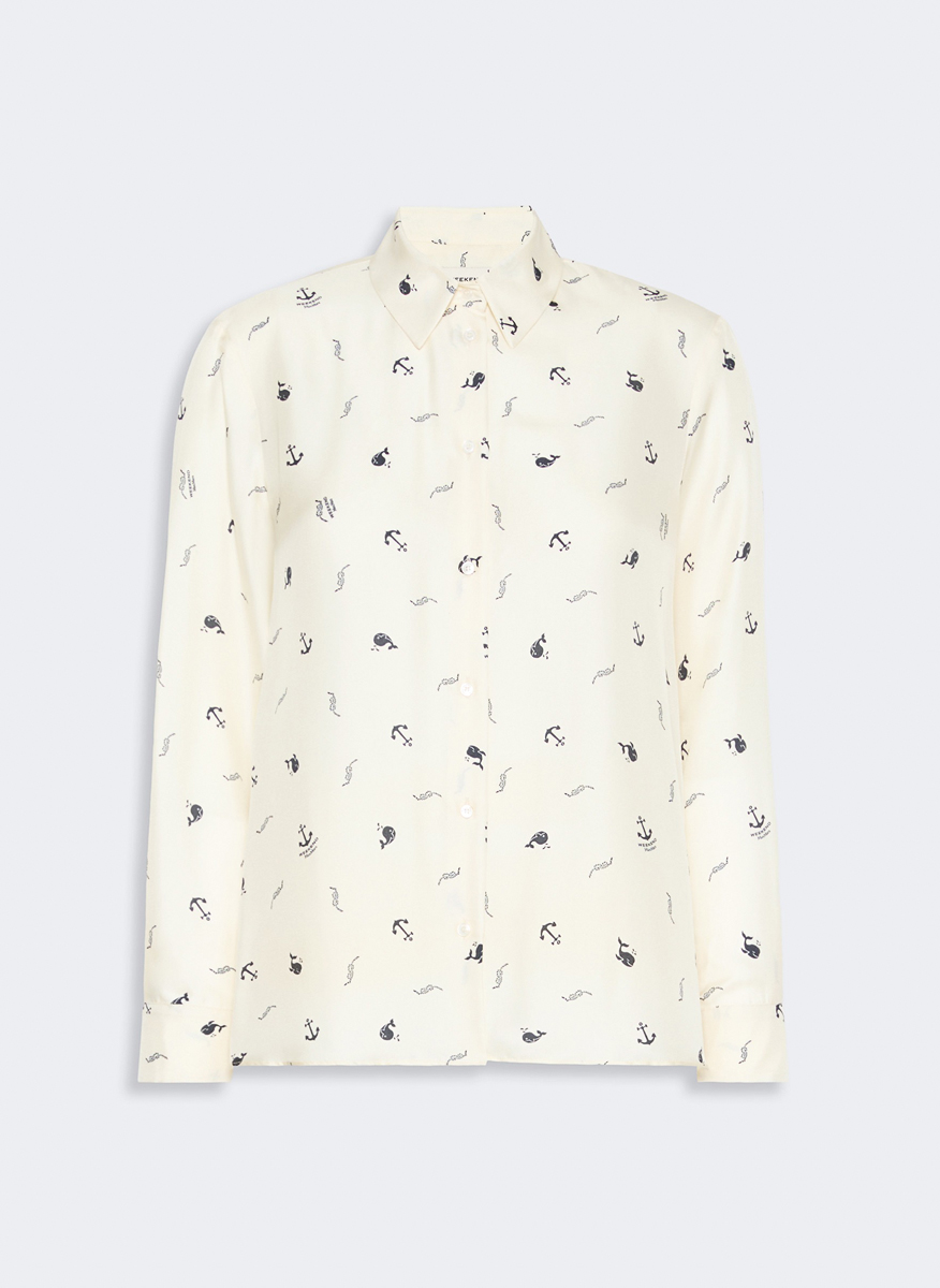 Копринена риза с принт Weekend Max Mara Wkdpavido