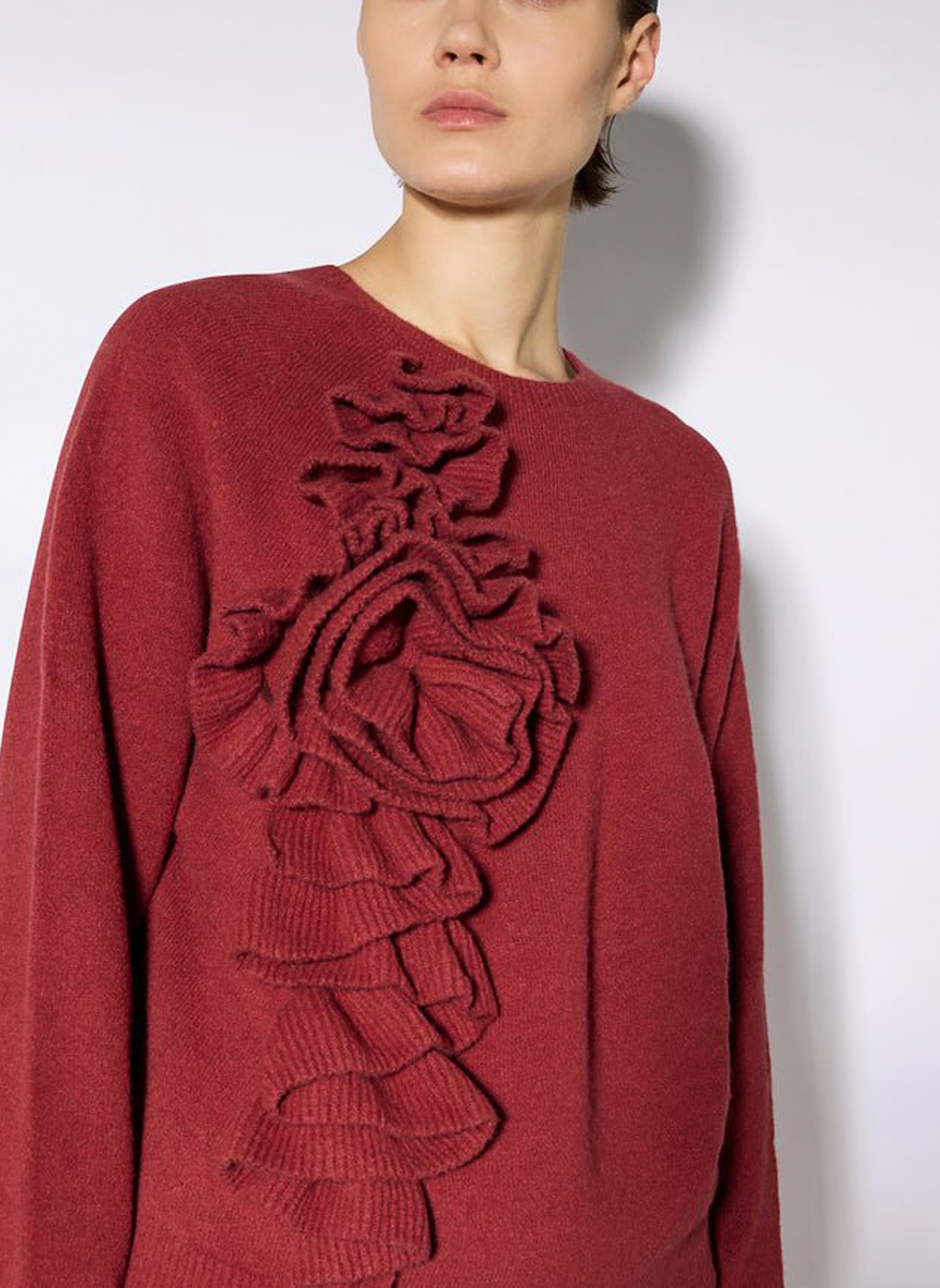 Liviana Conti 'Alina' sweater with 3D floral decoration