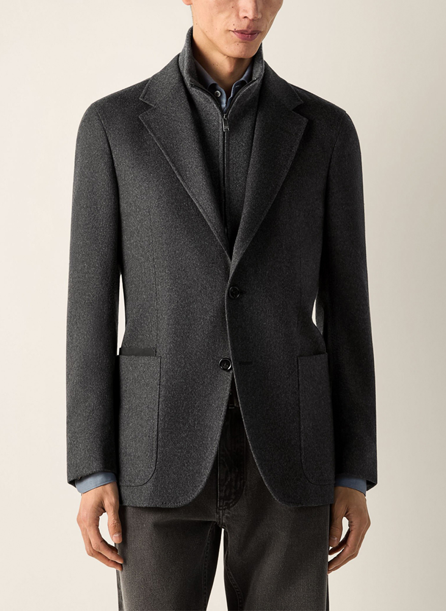 Сако от кашмир с подвижна яка Zegna
