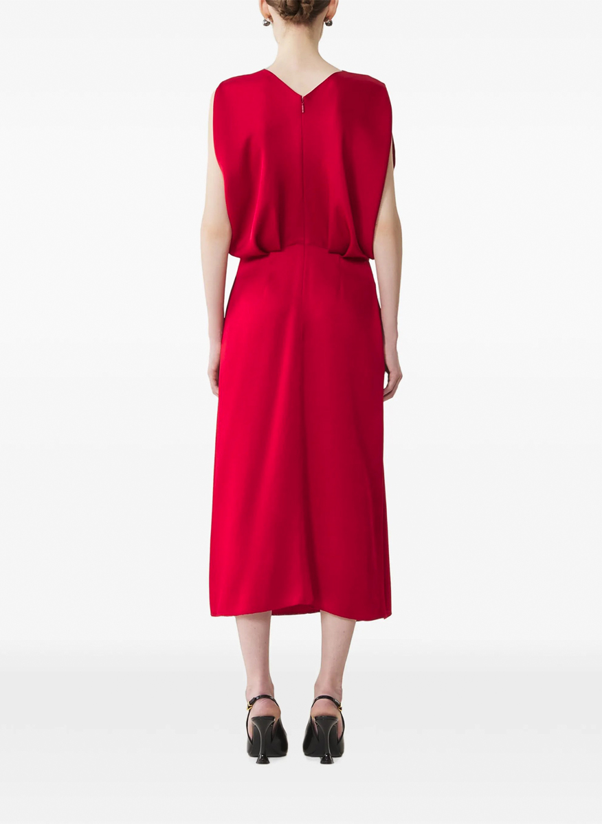 Миди рокля с драперия Lanvin