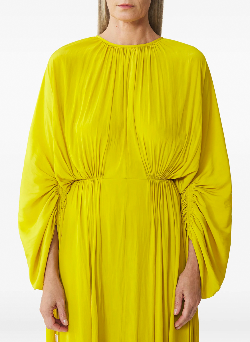 Дълга рокля с набори Lanvin