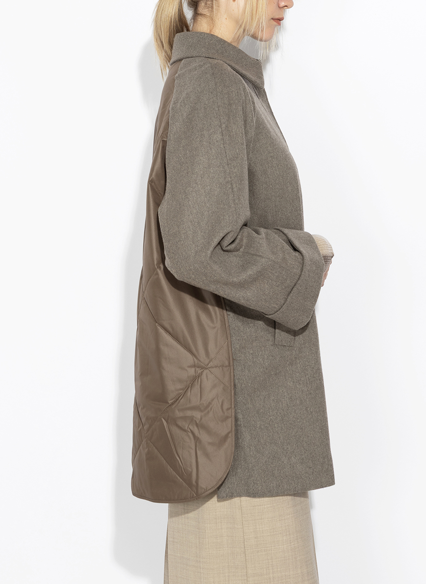 D.Exterior coat featuring a quilted motif