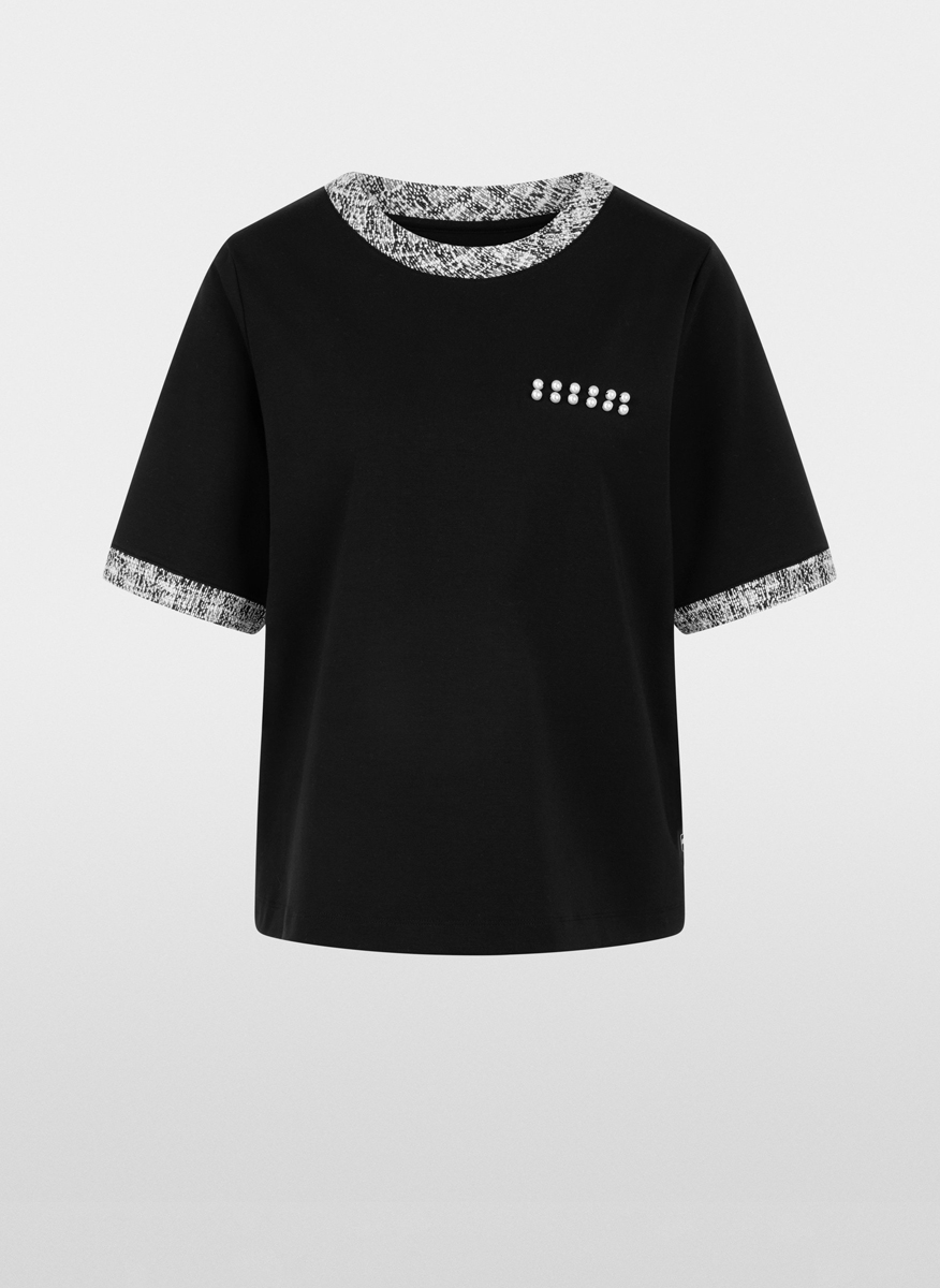 Marc Cain Sports t-shirt with bouclé details