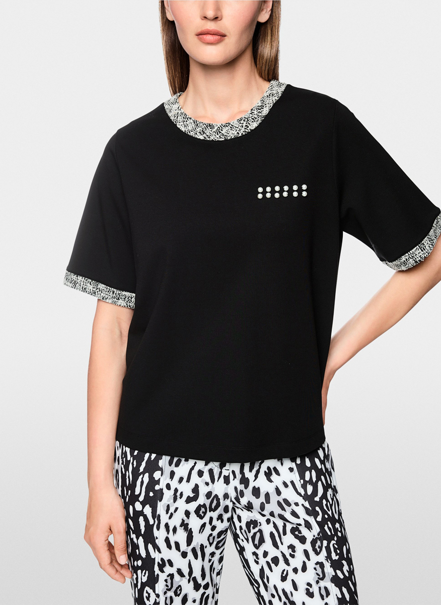 Marc Cain Sports t-shirt with bouclé details