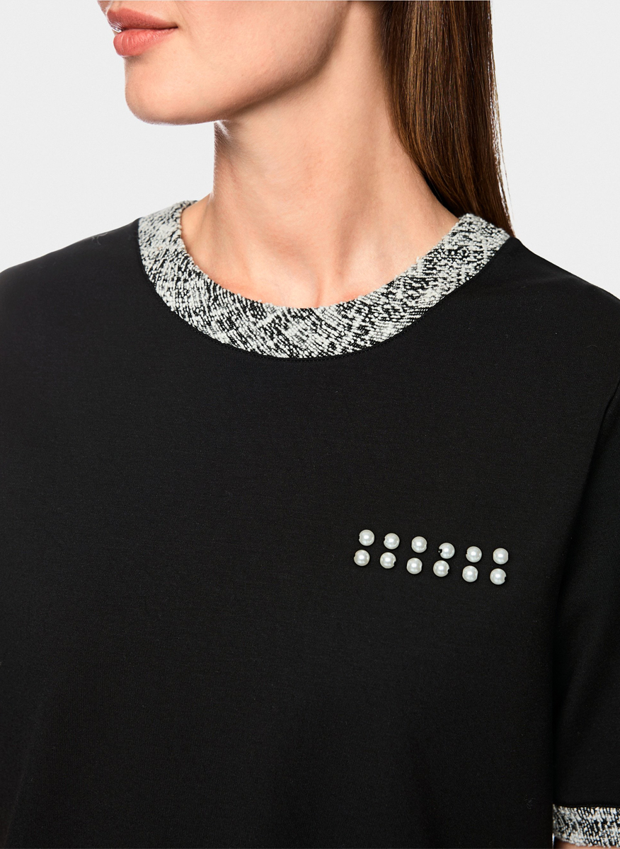 Marc Cain Sports t-shirt with bouclé details