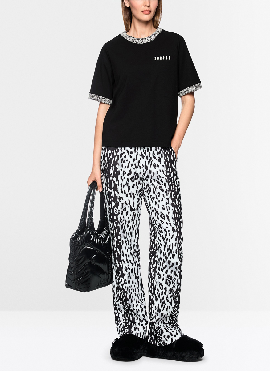 Marc Cain Sports t-shirt with bouclé details