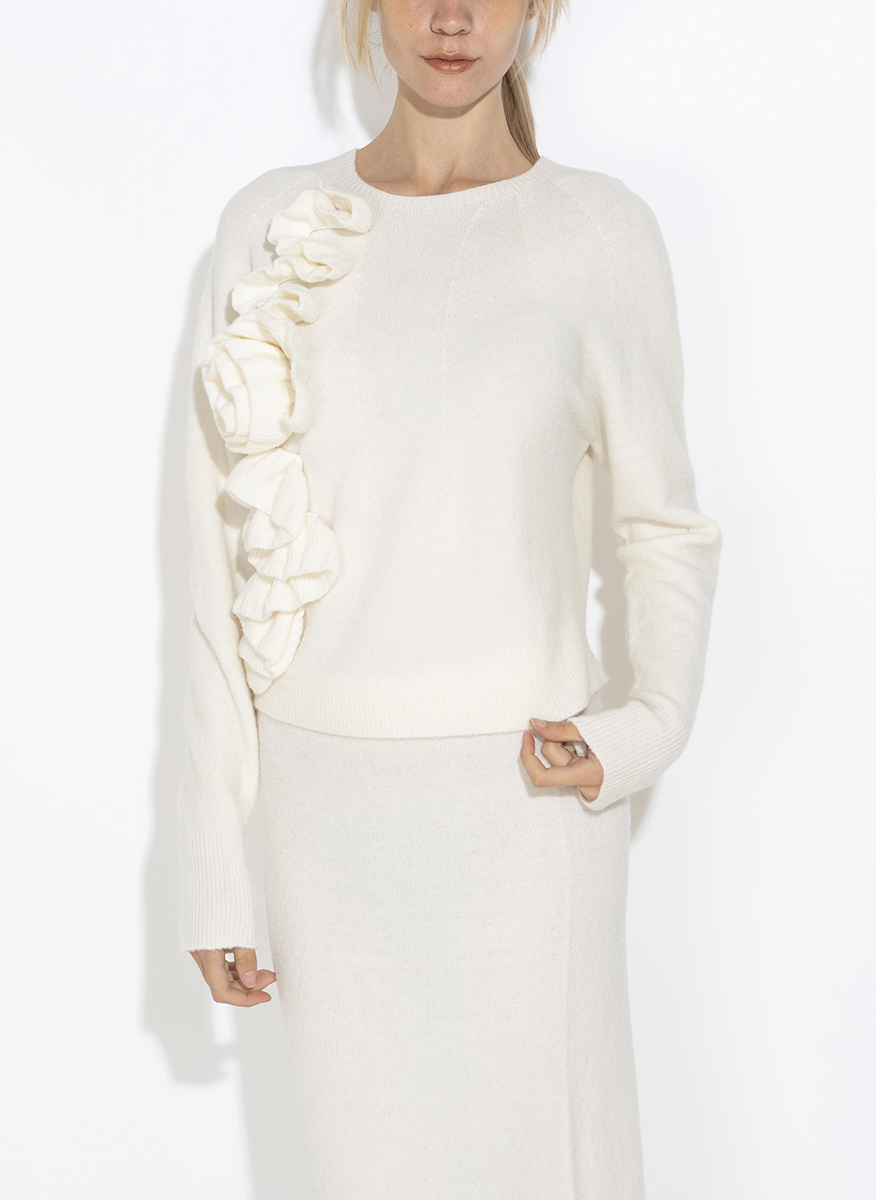 Liviana Conti 'Alina' sweater with 3D floral decoration
