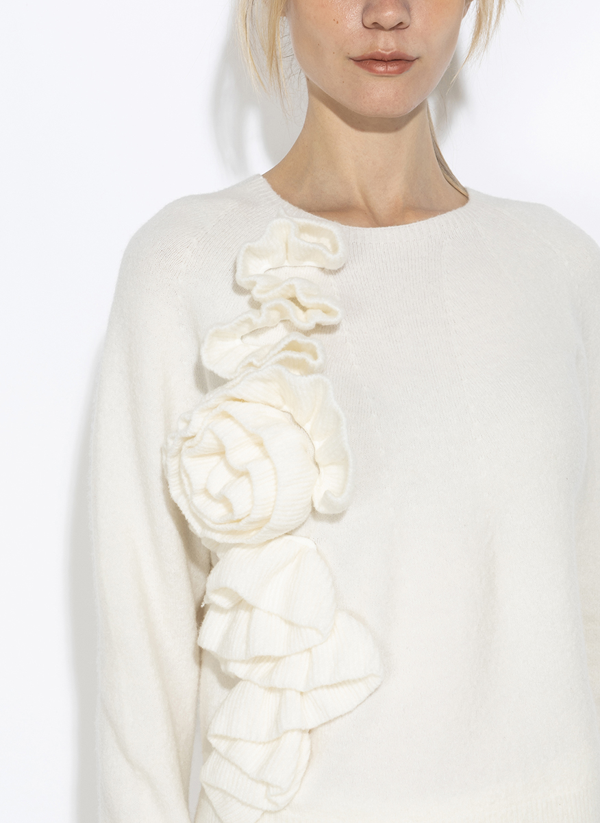 Liviana Conti 'Alina' sweater with 3D floral decoration