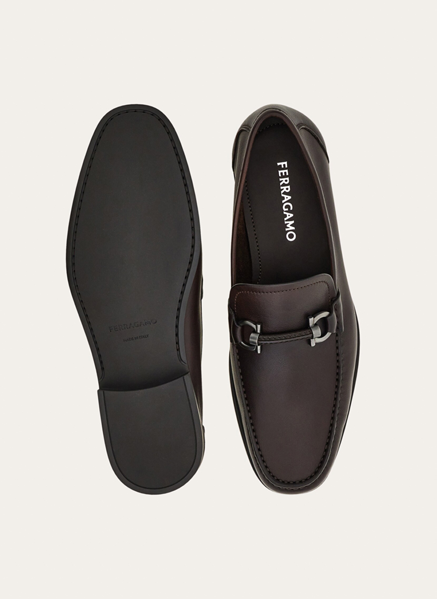 Кожени мокасини 'Gancini` Ferragamo