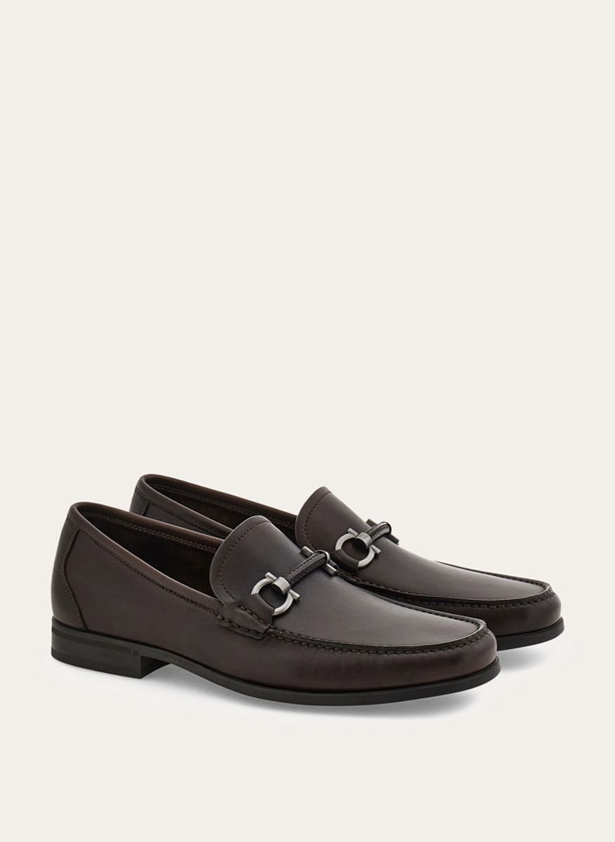 Кожени мокасини 'Gancini` Ferragamo