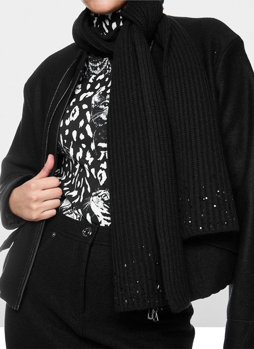 Marc Cain Sports scarf with rhinestone details