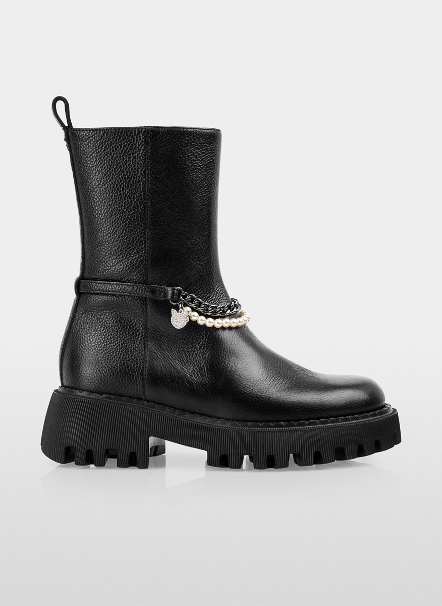 Кожени боти с декоративни перли Marc Cain Sports