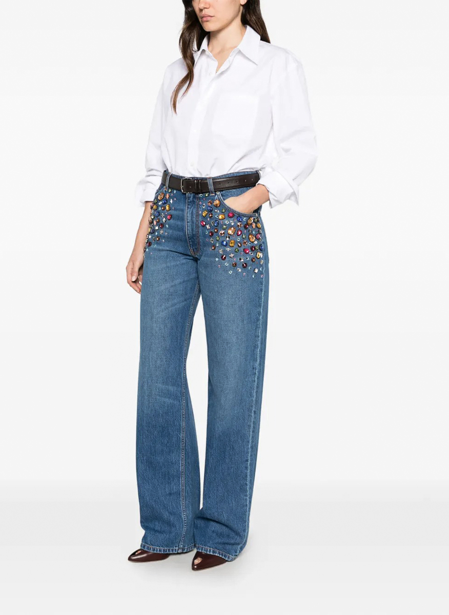 Деним с декоративни камъни Stella McCartney