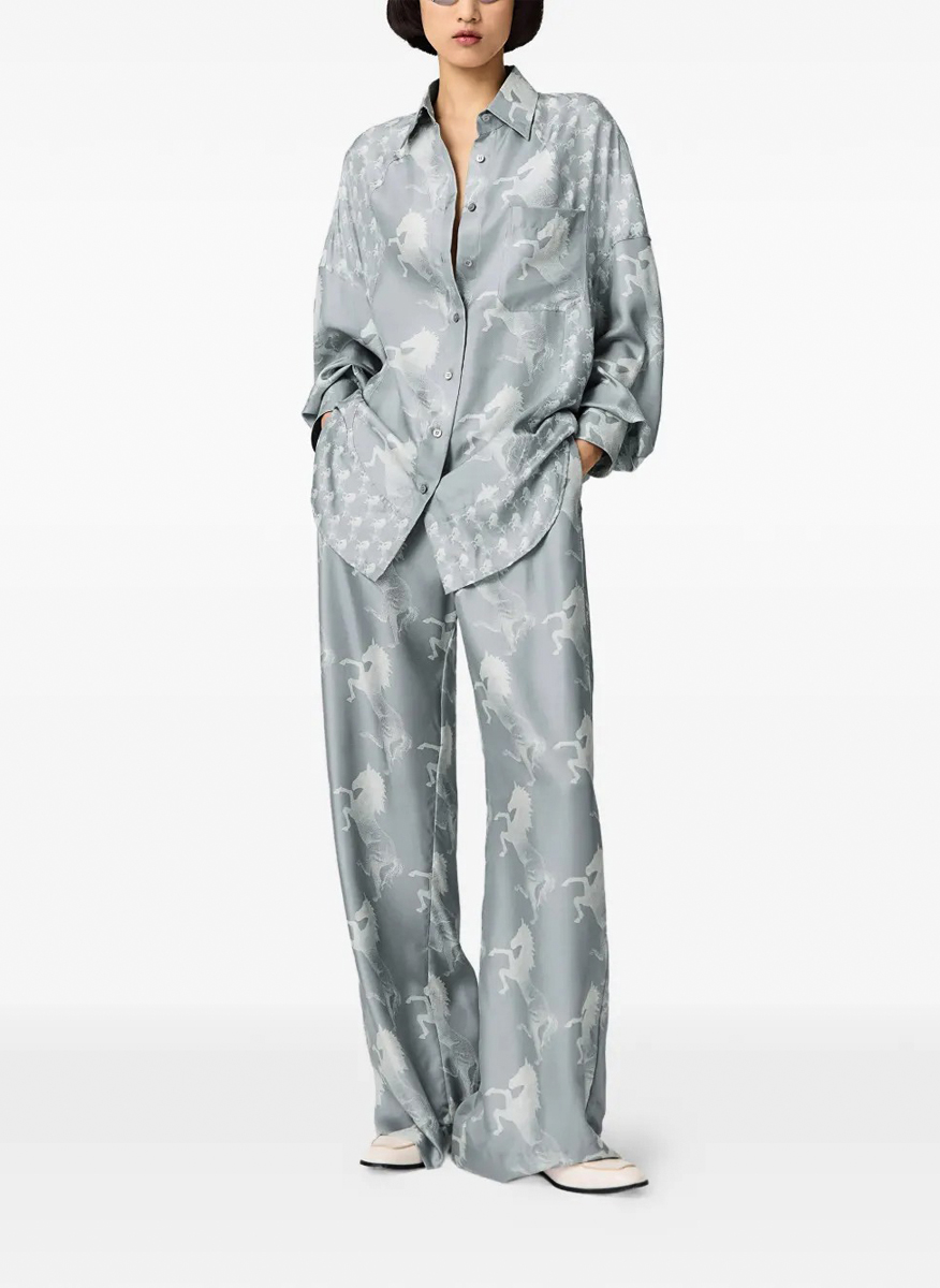 Stella McCartney wide leg pants in silk
