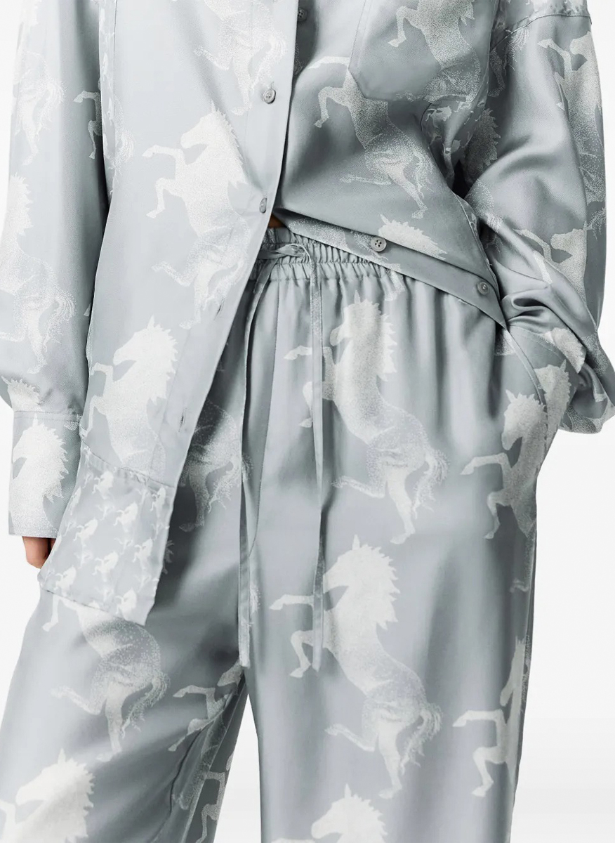 Stella McCartney wide leg pants in silk