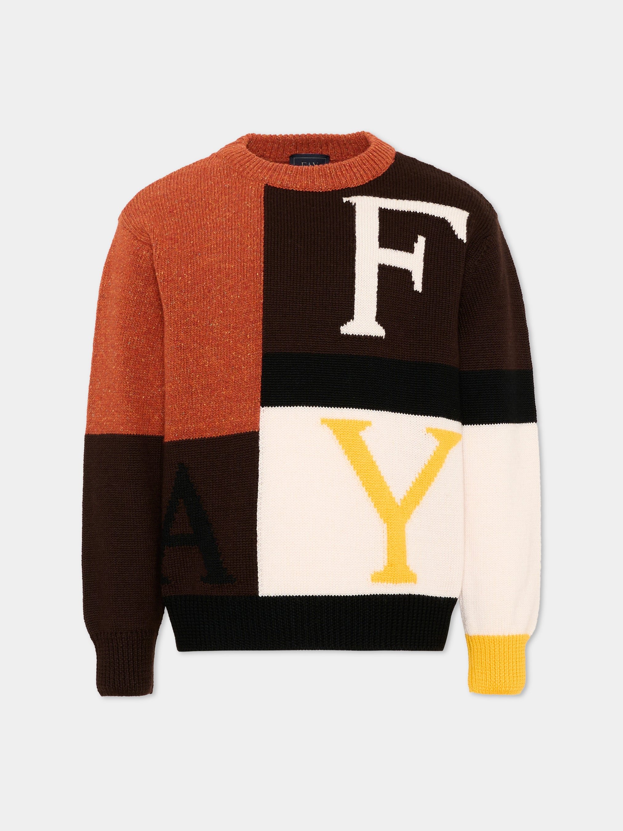 Пуловер от вълна 'Color block' Fay