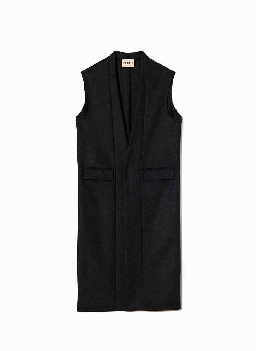Plan C long vest with sequins