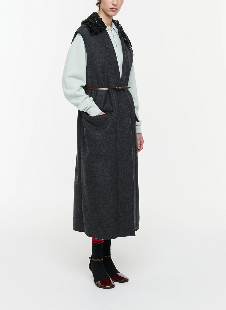 Plan C long vest with sequins