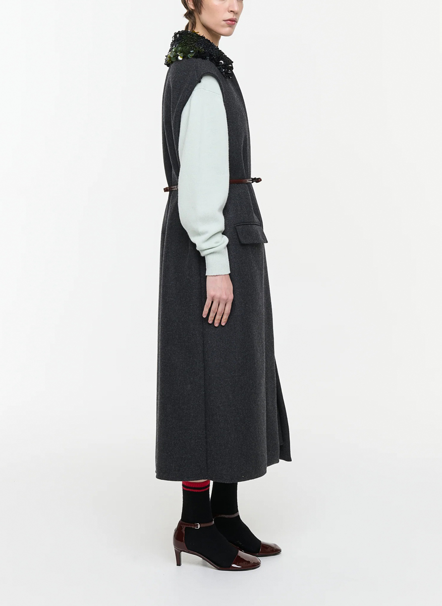 Plan C long vest with sequins