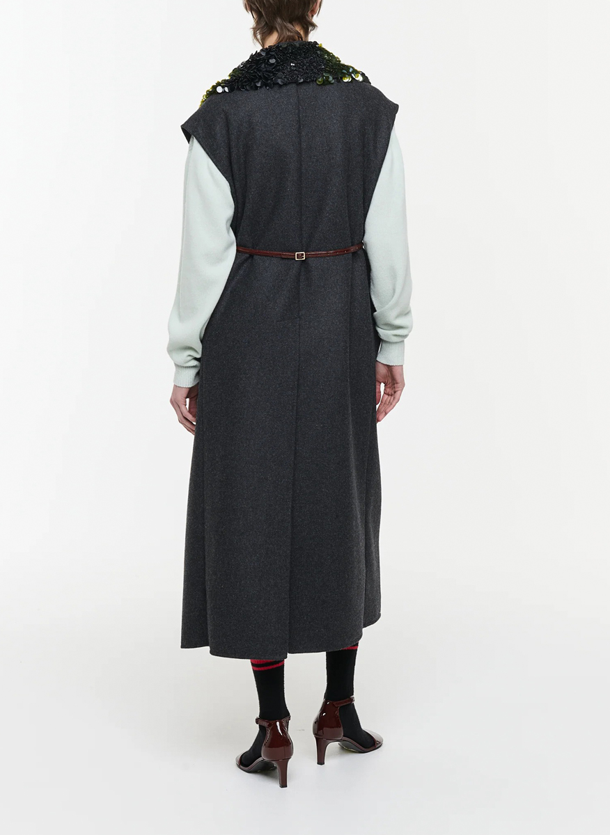 Plan C long vest with sequins
