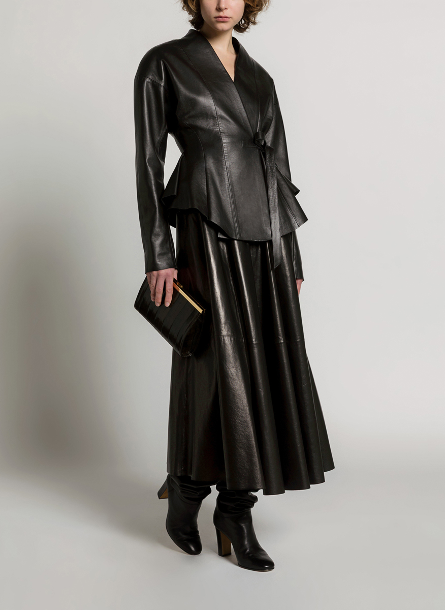 Alberta Ferretti leather skirt