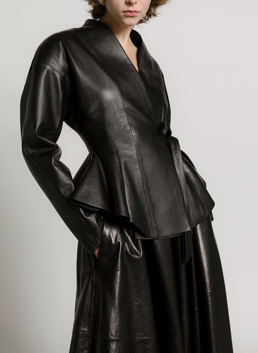 Alberta Ferretti leather skirt