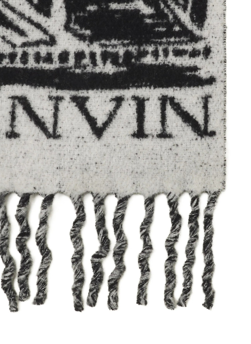 Вълнен шал с лого принт Lanvin