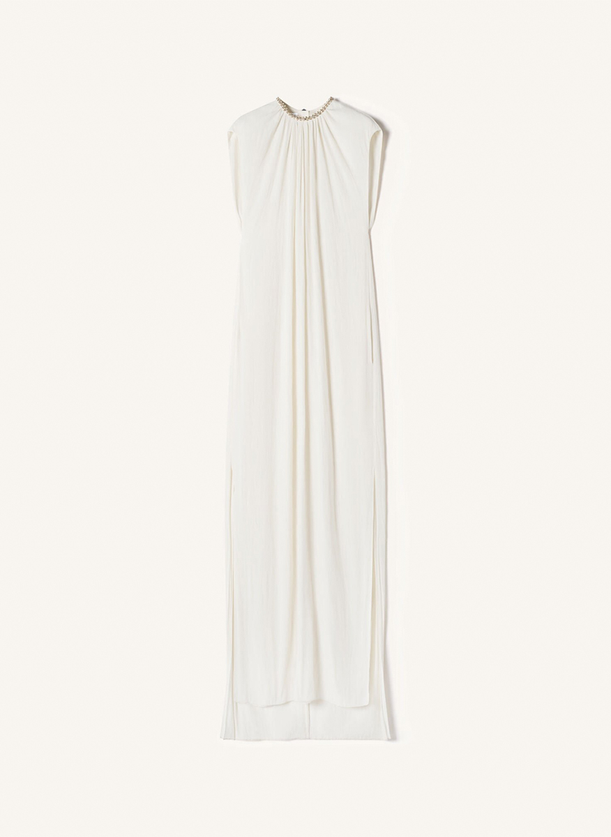 Дълга рокля с декоративни кристали Lanvin