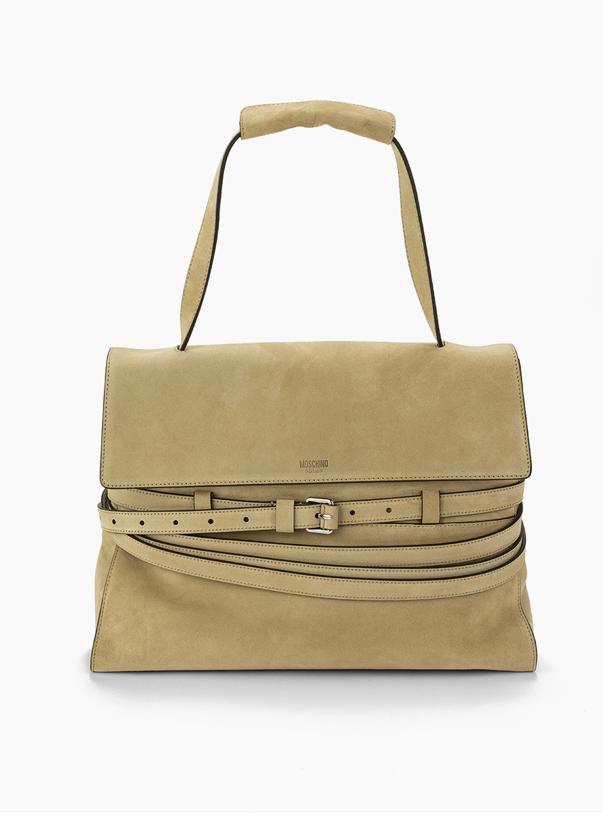 Велурена чанта 'Tie Me Handbag' Moschino 