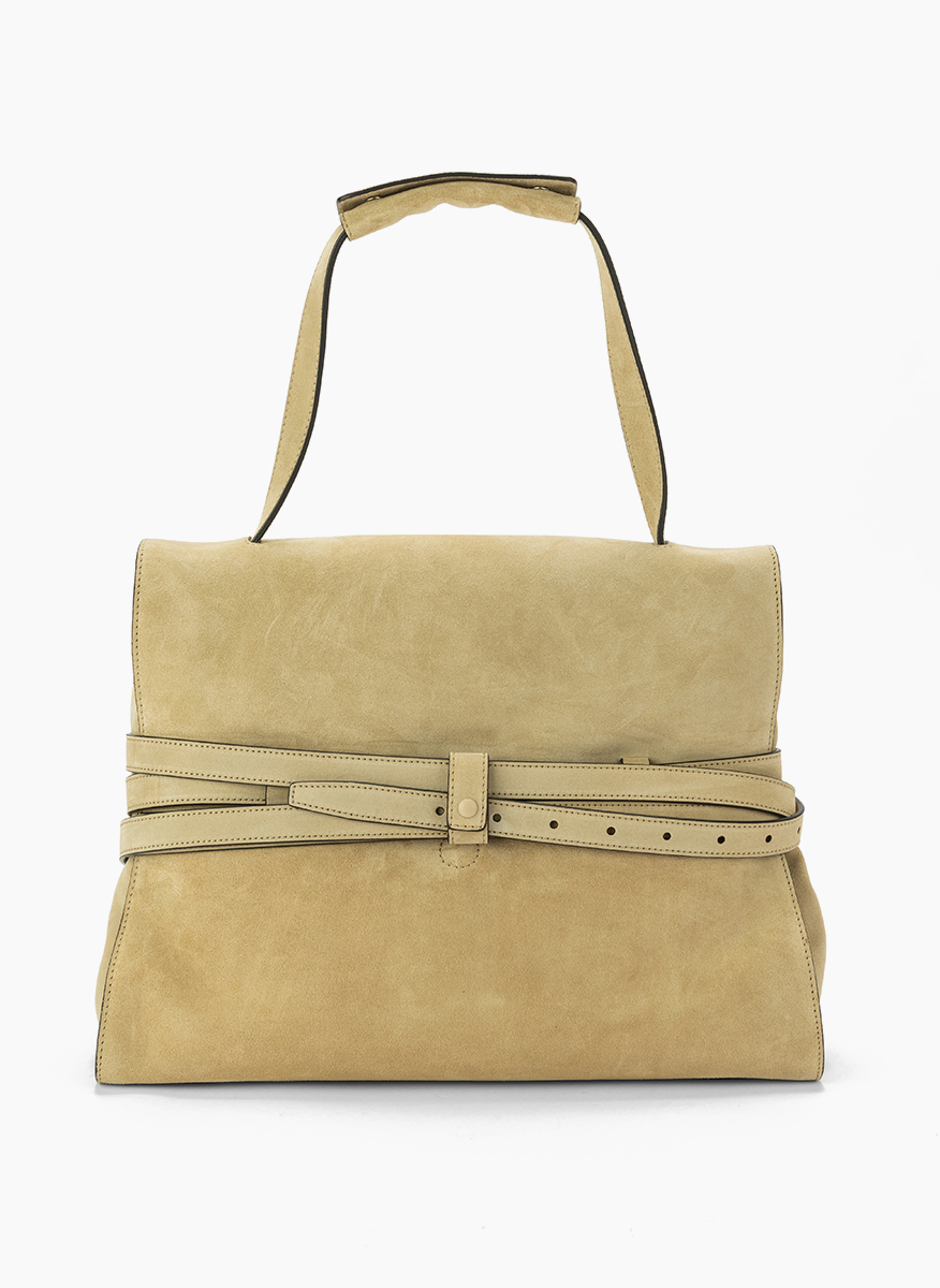 Велурена чанта 'Tie Me Handbag' Moschino 