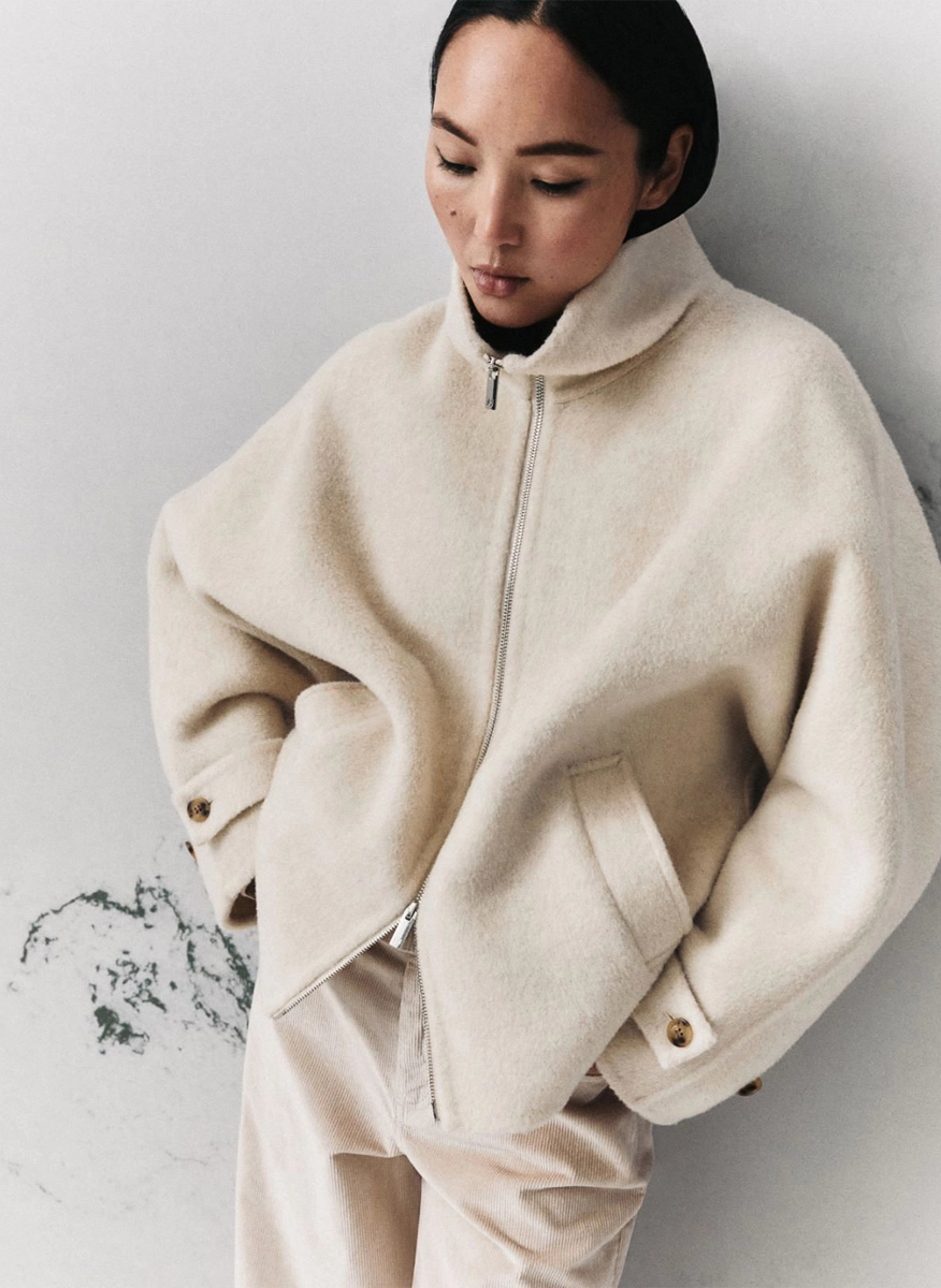 Късо палто от вълна 'Cocoon fit' Marella Monochrome Mllprisma