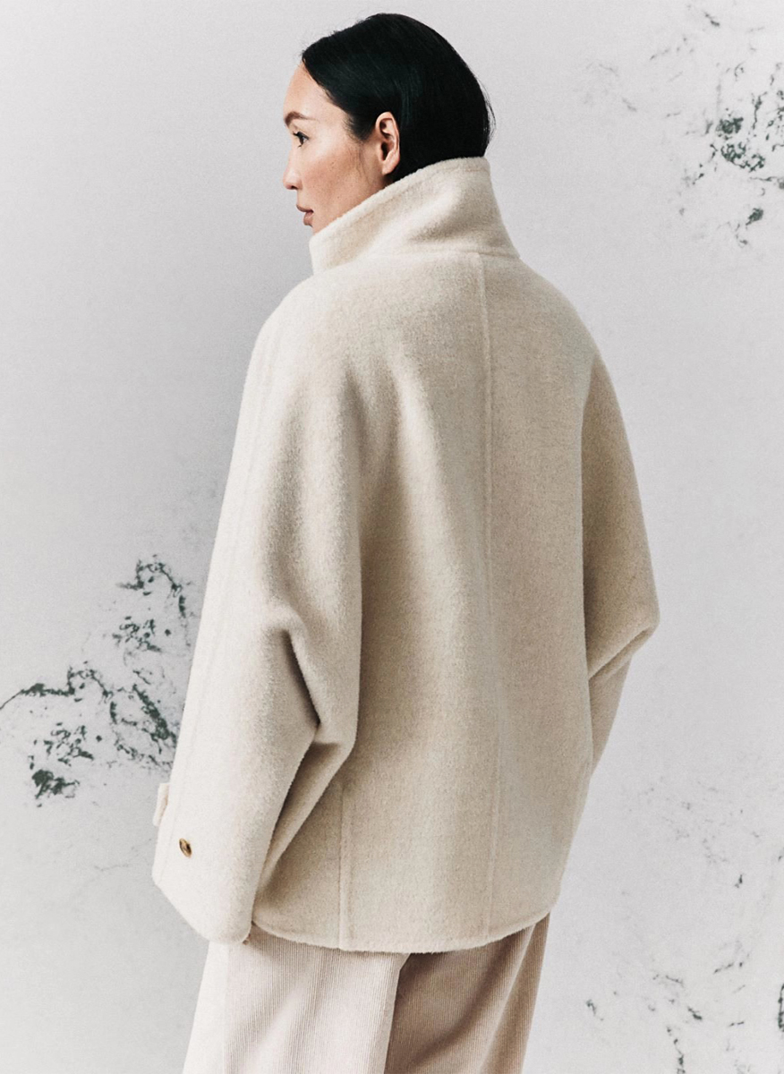 Късо палто от вълна 'Cocoon fit' Marella Monochrome Mllprisma