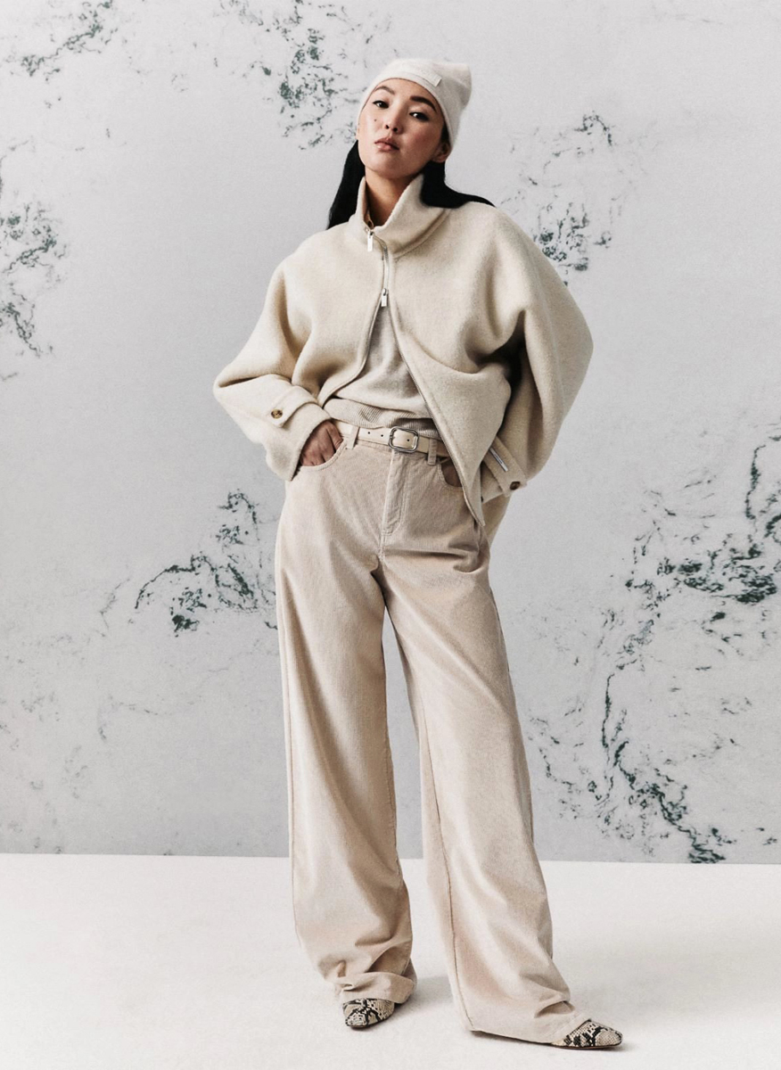 Късо палто от вълна 'Cocoon fit' Marella Monochrome Mllprisma